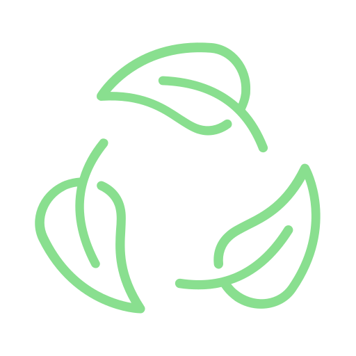 a green recycle symbol with leaves